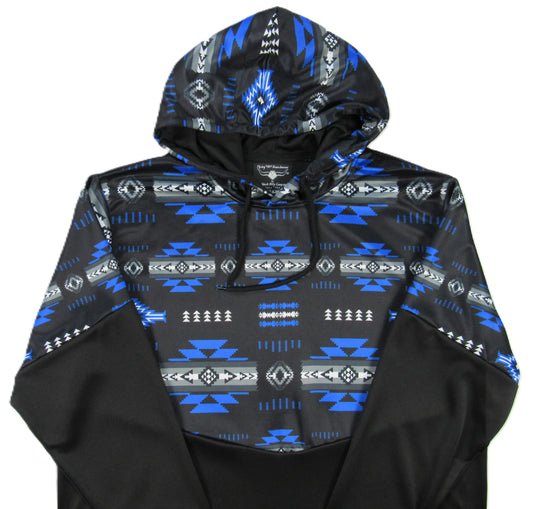 Flying R Ranchwear - Performance Thermal Hoodie - Southwest Print - Royal