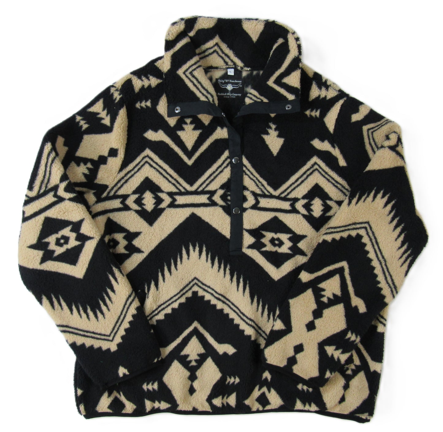 Flying R Ranchwear - Women's Southwest Sherpa ~ 1/4 Snap Popover ~ Black