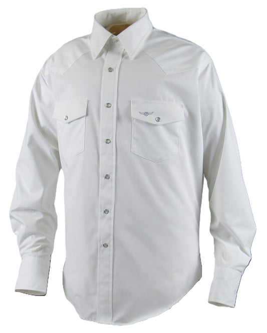 Flying R Ranchwear - Western Classic Solid - White - Long Sleeve - Snaps - Classic Fit