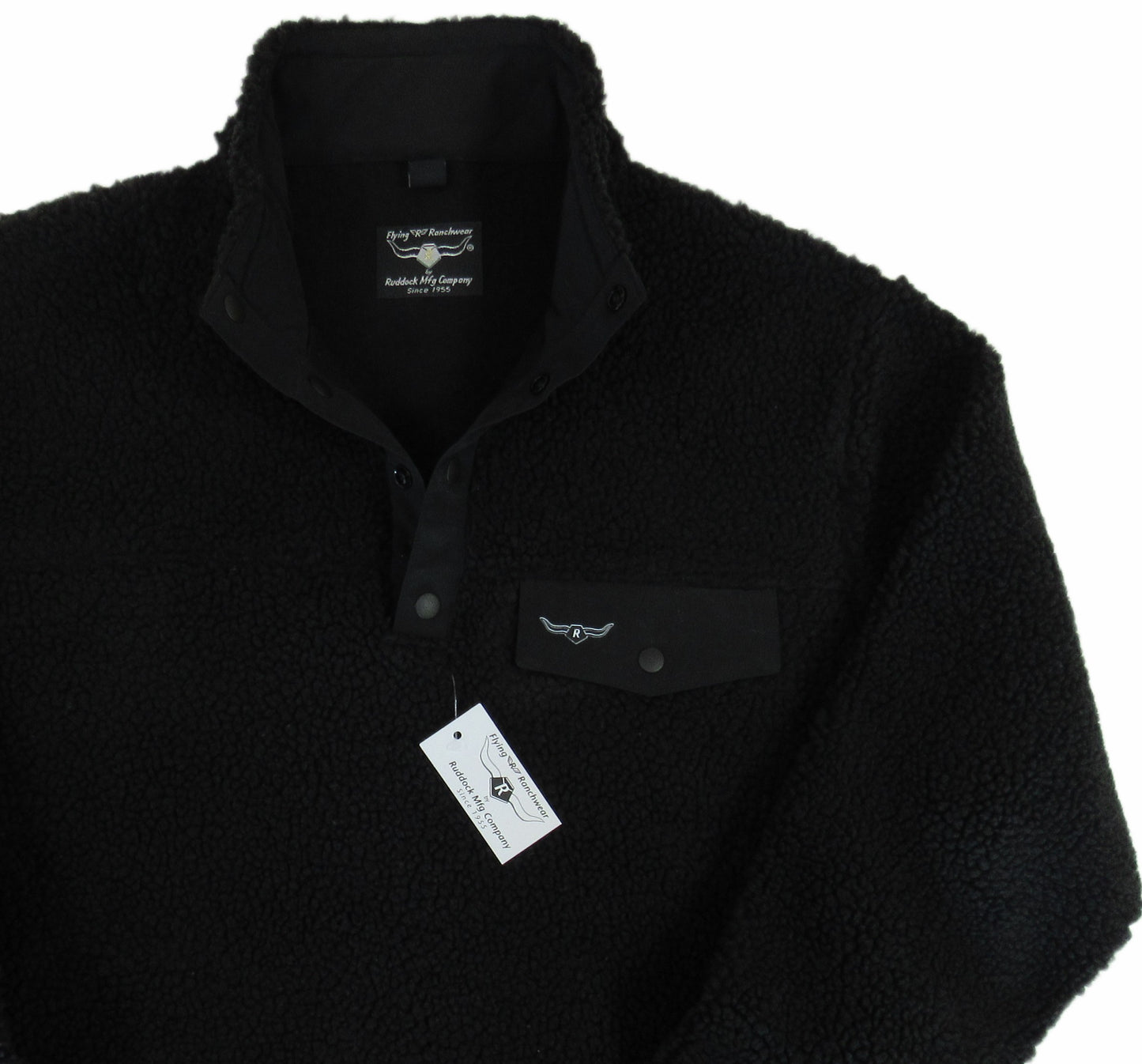 Flying R Ranchwear - Ranch Fleece Pullover - Snap Front - Pot Black