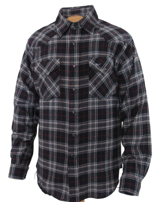 Flying R Ranchwear - Desert Canyon Plaid - Midnight Black - Long Sleeve