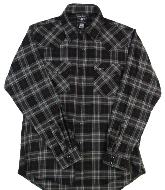 Flying R Ranchwear - Desert Canyon Plaid - Midnight Black - Long Sleeve
