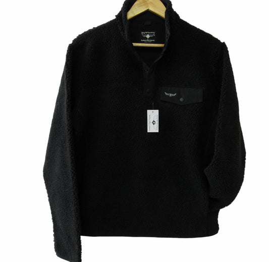 Flying R Ranchwear - Ranch Fleece Pullover - Snap Front - Pot Black
