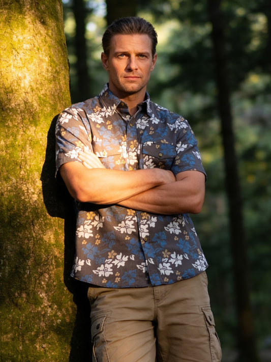 Flying R Ranchwear - Cantina Collection - Mocha Floral - Short Sleeve