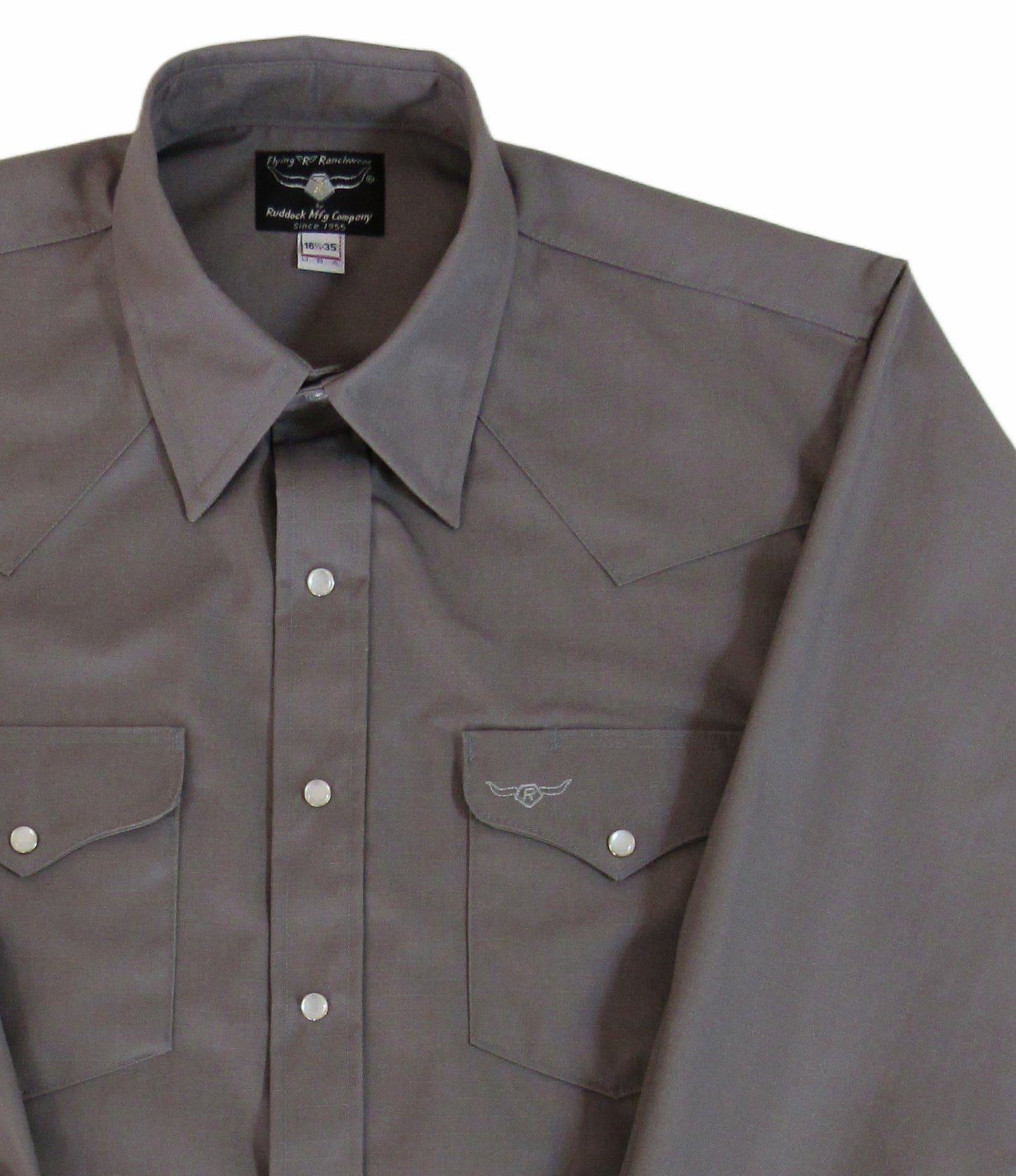 Clearance - Flying R Ranchwear - Amarillo Ripstop - Gray - Long Sleeve - Snaps