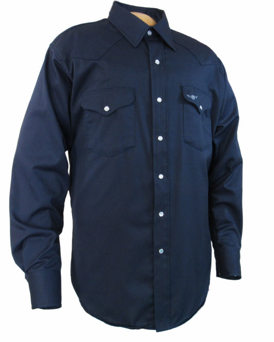 Flying R Ranchwear - Prairie Twill Work Shirt - Navy Twill - Long Sleeve