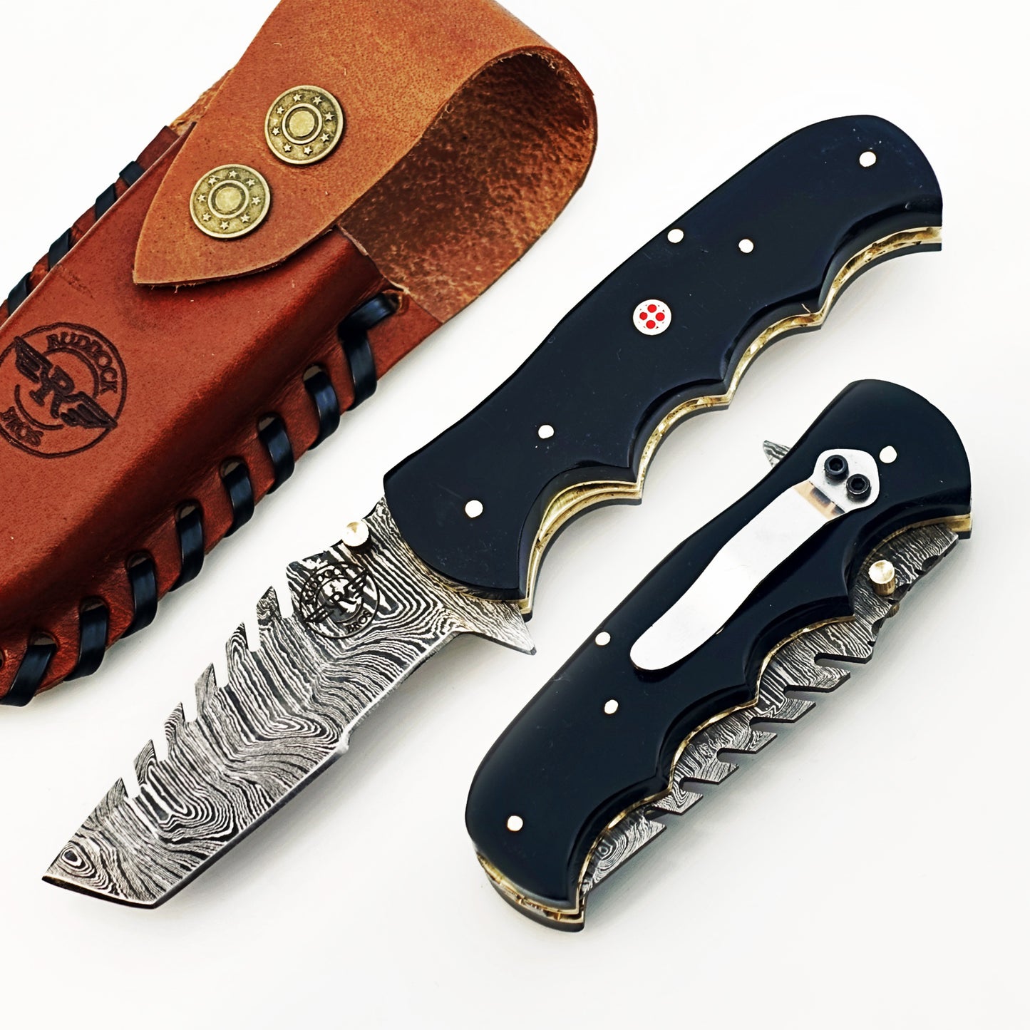 Ruddock Bros - The Panther Utility Folding Knife - Damascus Steel