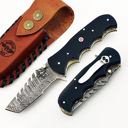 Ruddock Bros - The Panther Utility Folding Knife - Damascus Steel