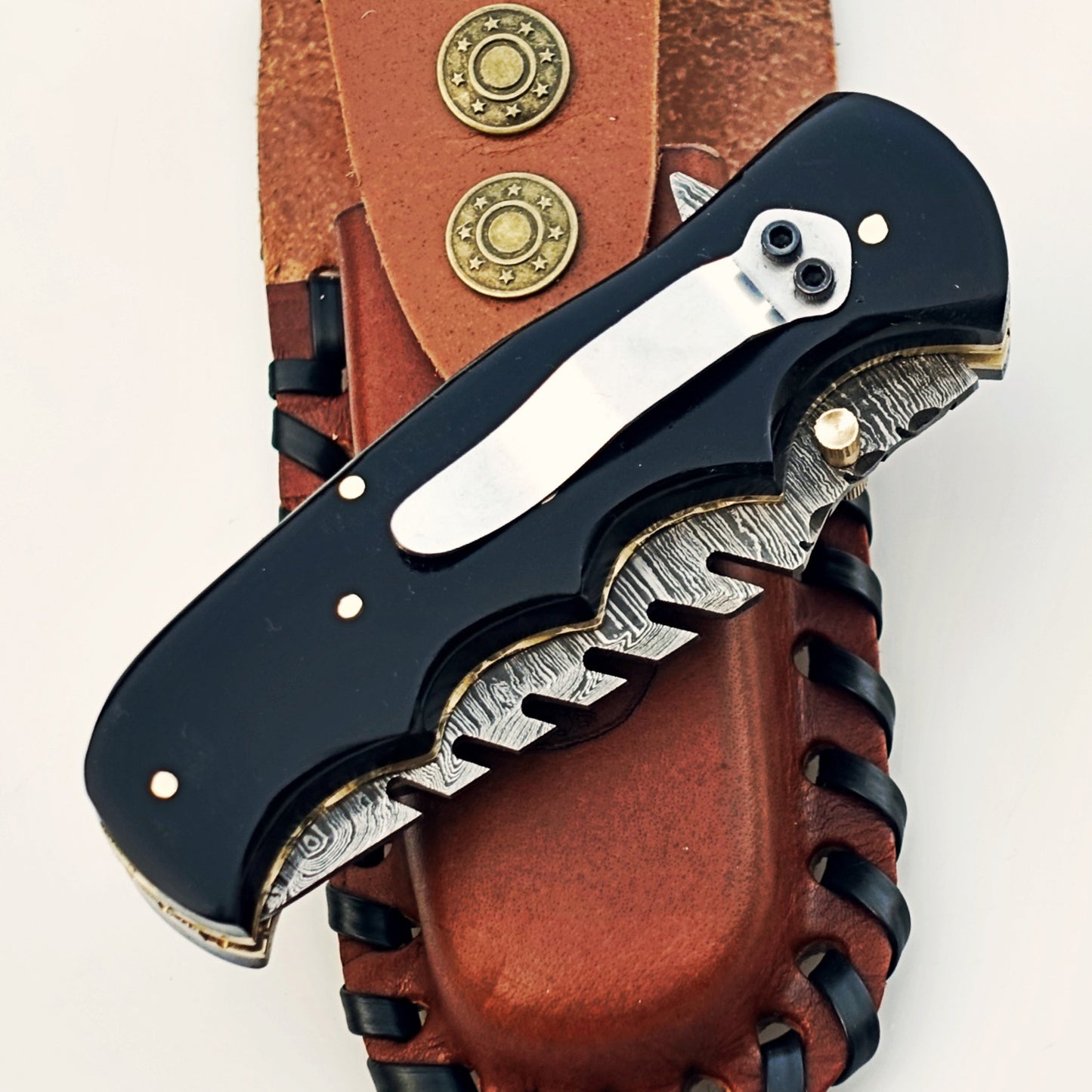 Ruddock Bros - The Panther Utility Folding Knife - Damascus Steel