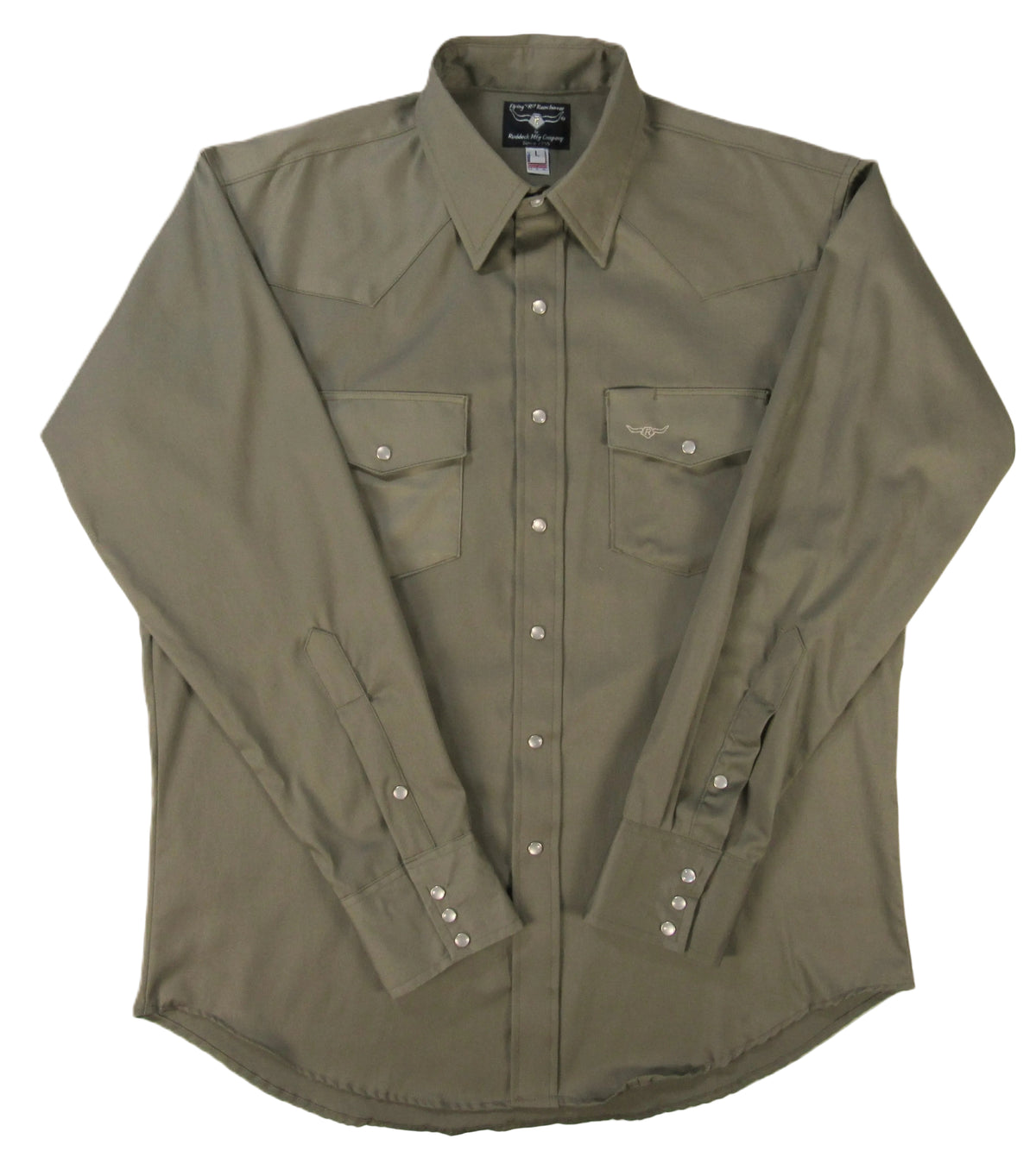 Flying R Ranchwear - Prairie Twill Solid - Cedar Brown - Long Sleeve - Snaps - Classic Fit