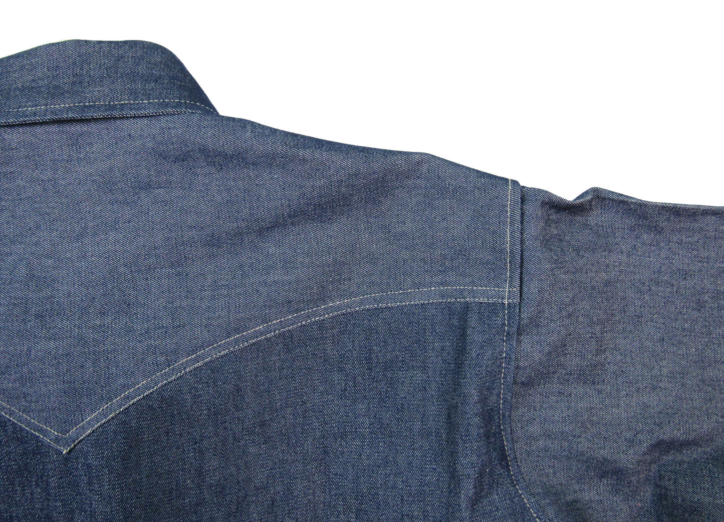Rigid Indigo Denim Solid Work Shirt Made in USA Ruddock Shirts Big and Tall Flying R Ranchwear raw indigo denim