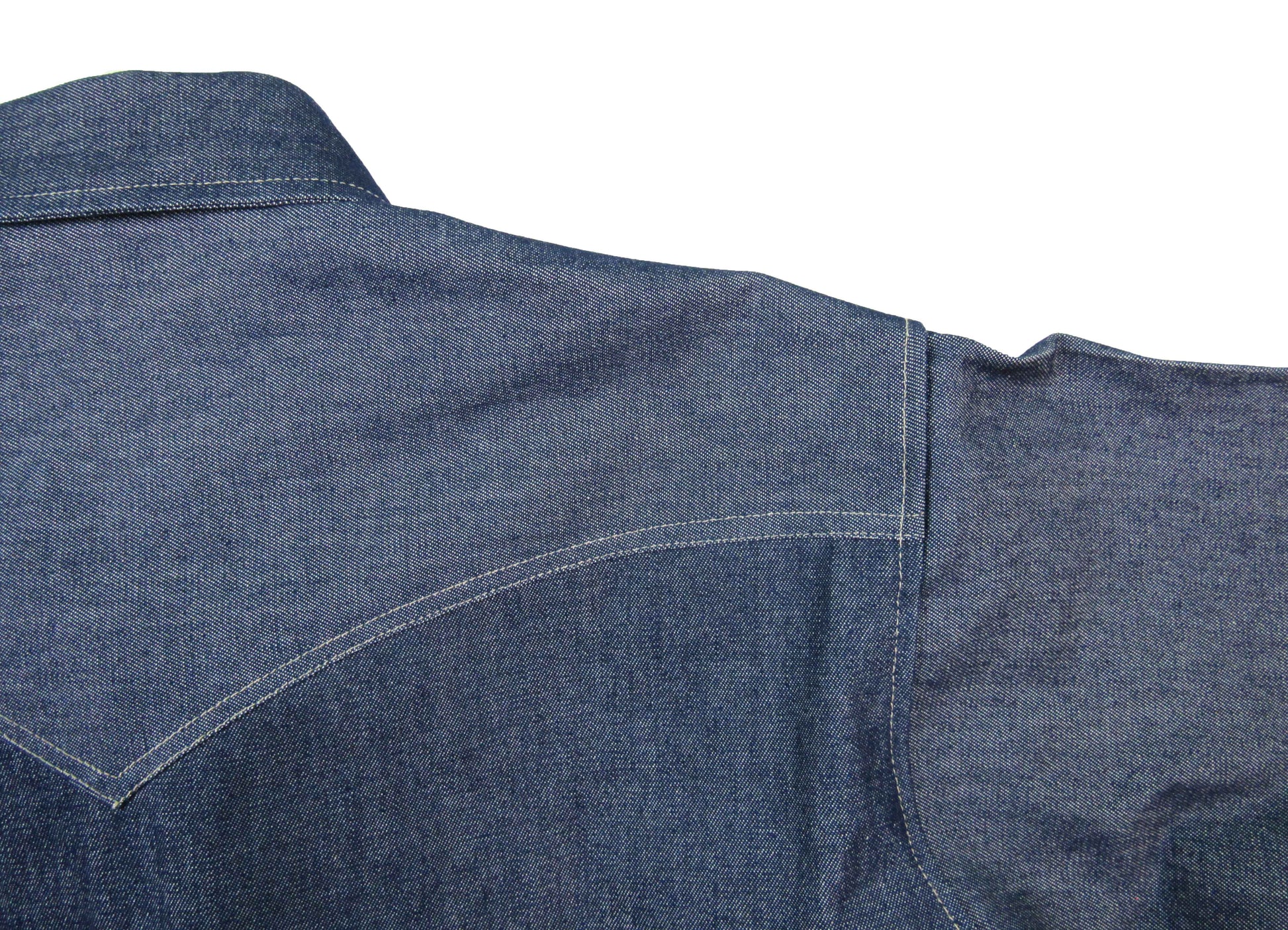 Rigid Indigo Denim Solid Work Shirt Made in USA Ruddock Shirts Big and Tall Flying R Ranchwear raw indigo denim
