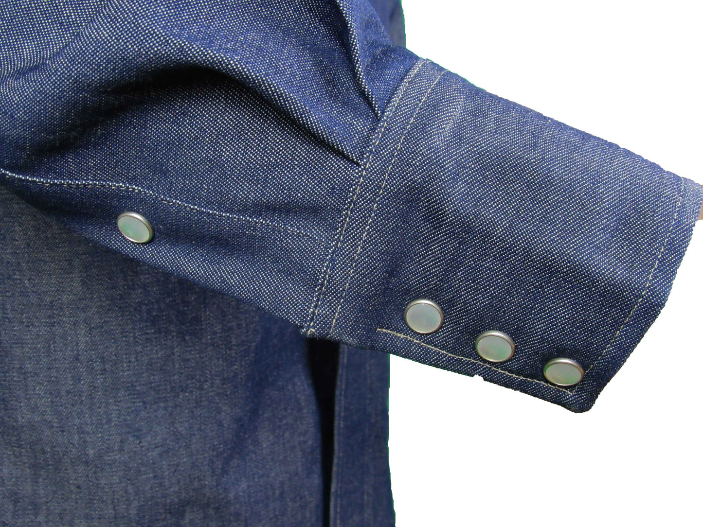 Rigid Indigo Denim Solid Work Shirt Made in USA Ruddock Shirts Big and Tall Flying R Ranchwear raw indigo denim