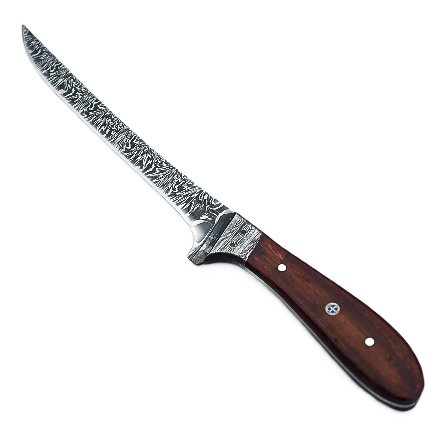 Ruddock Bros - Walnut Fillet Knife - 7" Blade - Damascus Steel