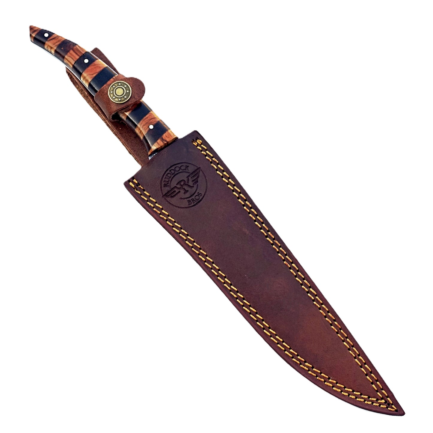 Ruddock Bros - Black & Tan Fillet Knife - 7" Blade - Damascus Steel