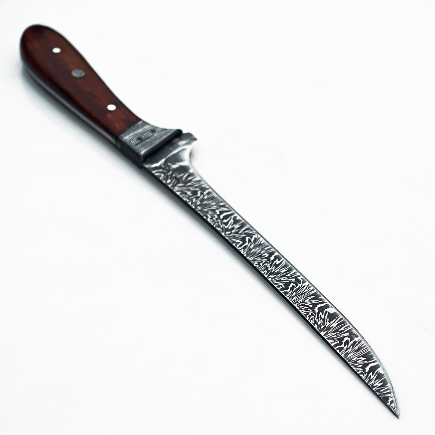 Ruddock Bros - Walnut Fillet Knife - 7" Blade - Damascus Steel