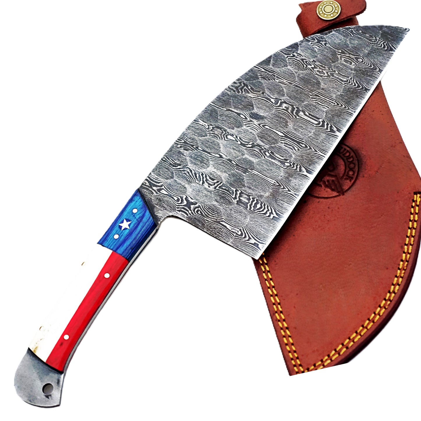 Ruddock Bros - Lone Star Serbian Cleaver - Damascus Steel