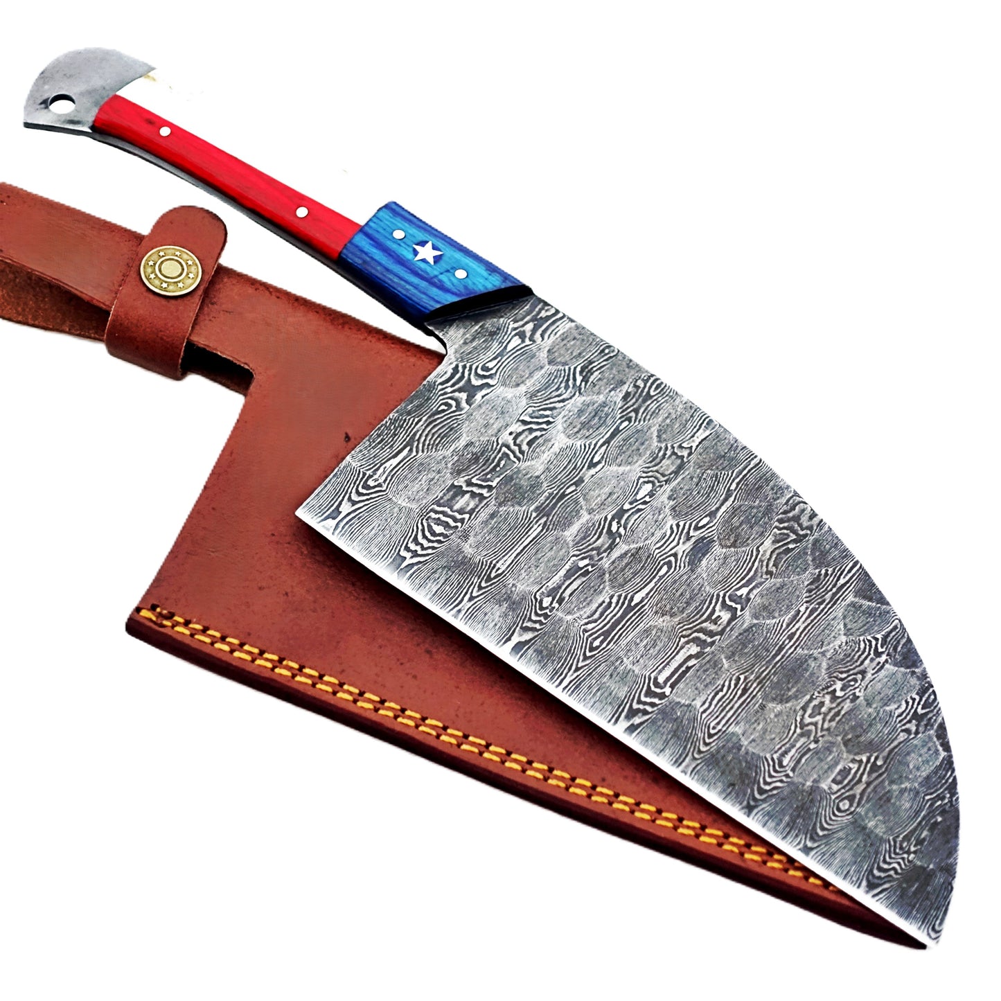 Ruddock Bros - Lone Star Serbian Cleaver - Damascus Steel