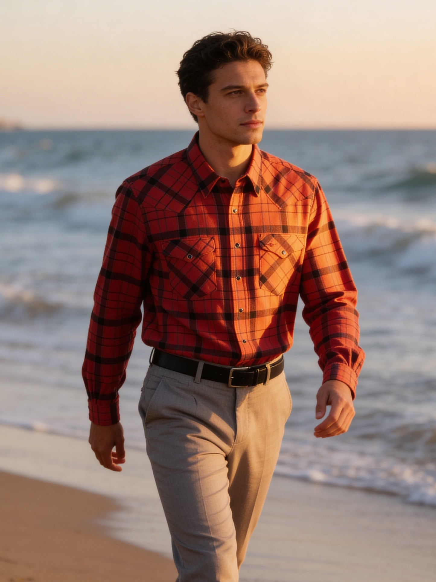 Flying R Ranchwear - Desert Canyon Plaid - Big Red Plaid - Long Sleeve