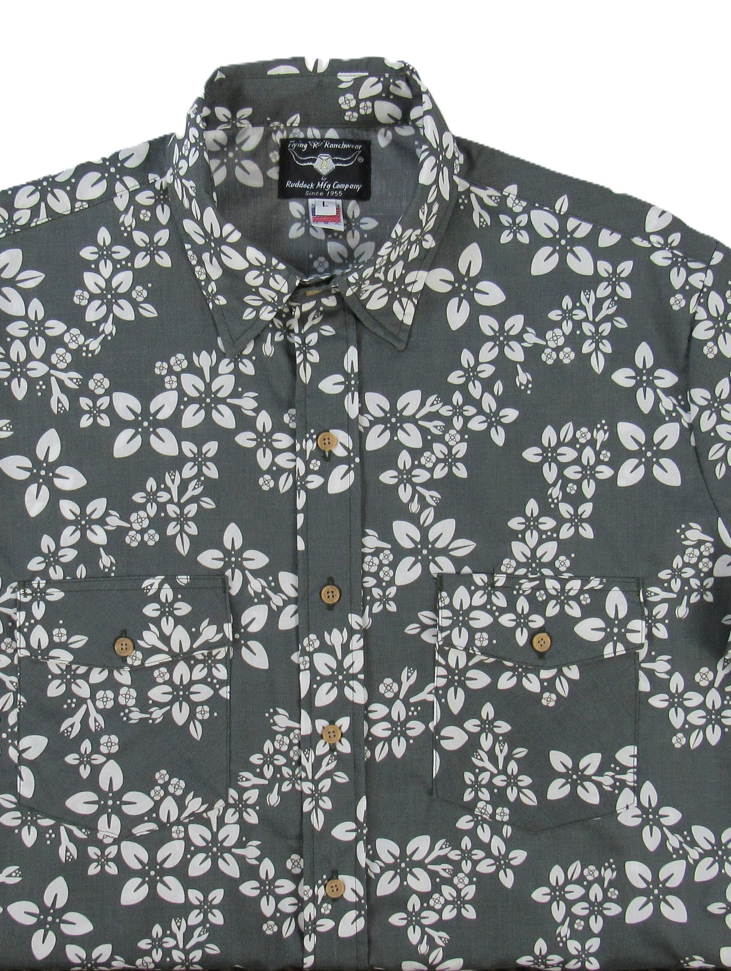 Flying R Ranchwear - Cantina Collection - Gray Floral - Short Sleeve