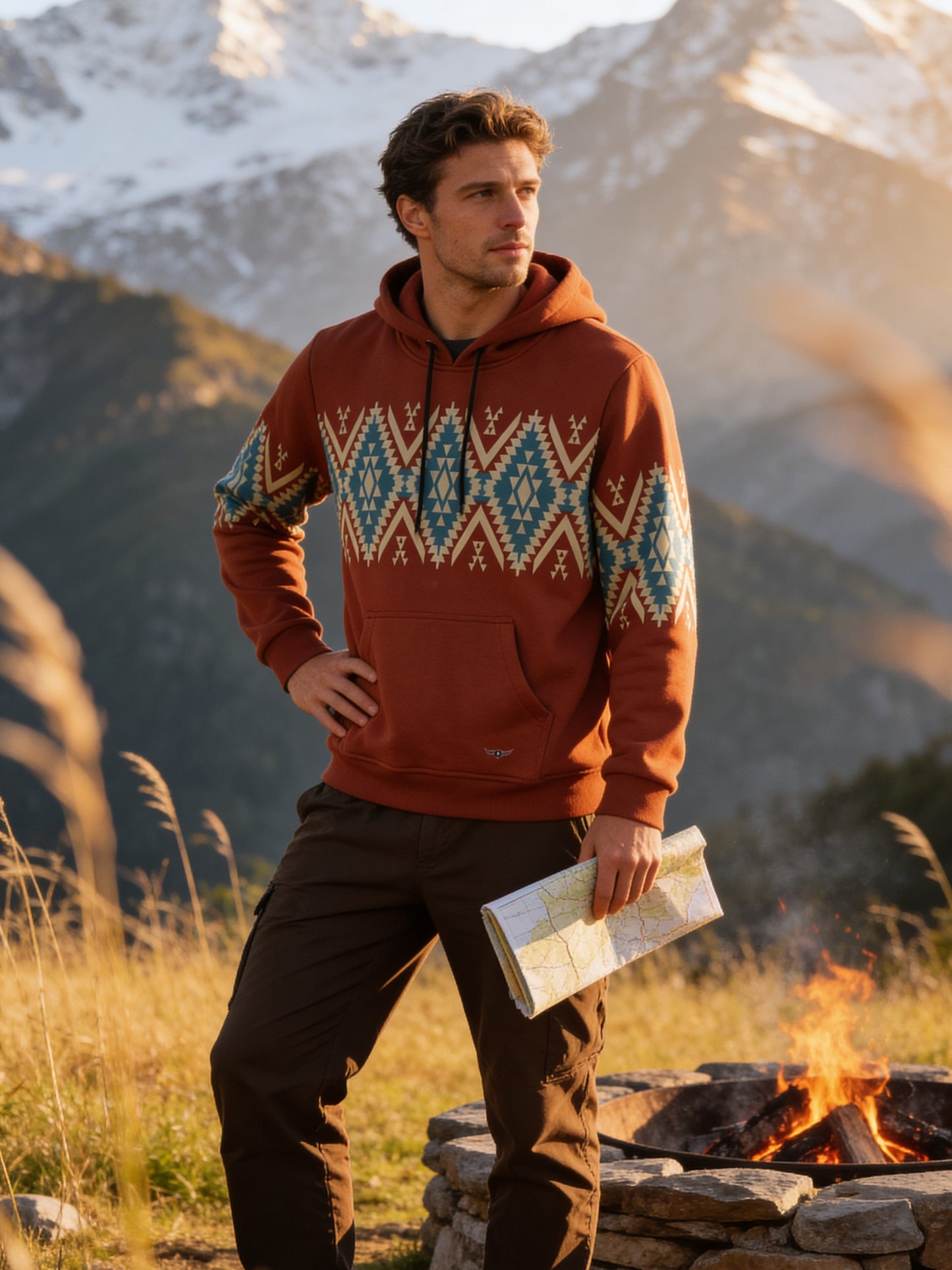 Flying R Ranchwear - Southwest Fleece Tucson Hoodie - Terra Cotta