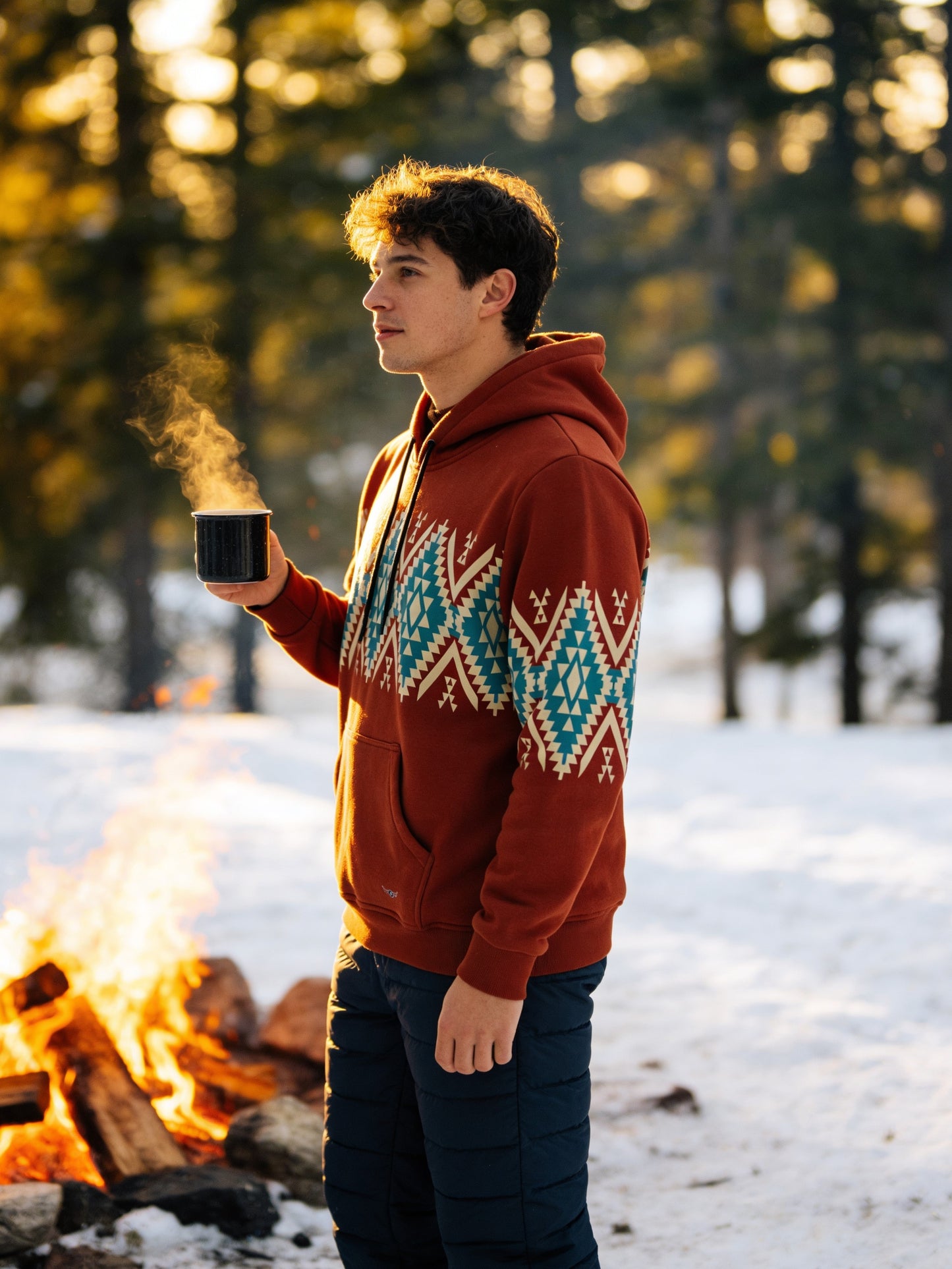 Flying R Ranchwear - Southwest Fleece Tucson Hoodie - Terra Cotta