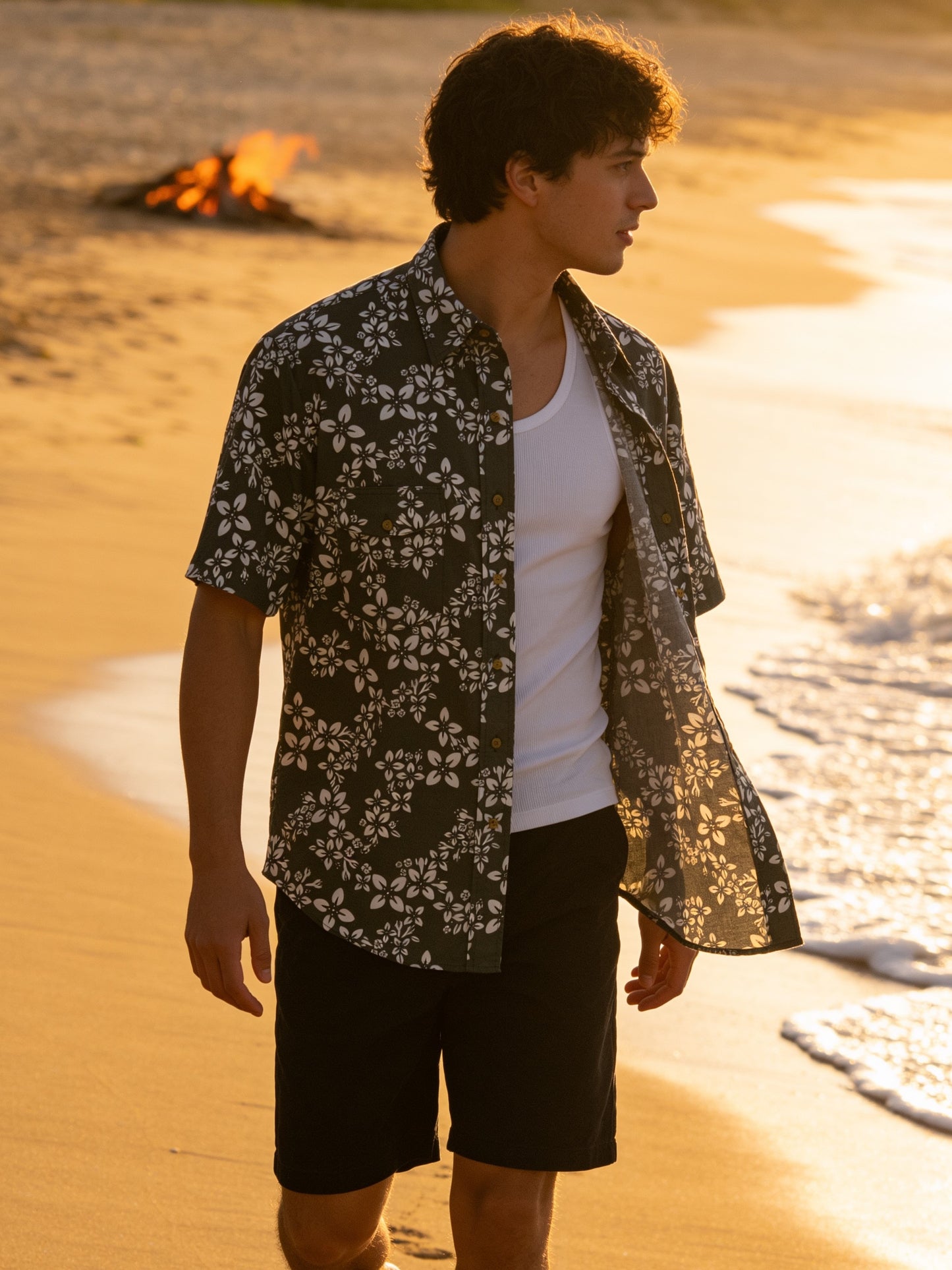 Flying R Ranchwear - Cantina Collection - Gray Floral - Short Sleeve