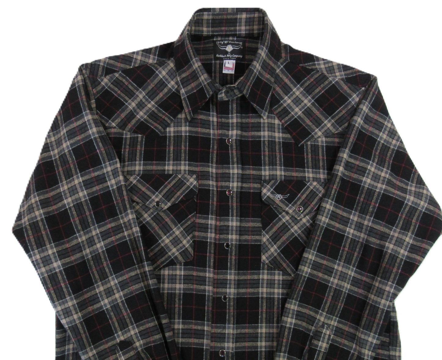 Flying R Ranchwear - Desert Canyon Plaid Flannel - Midnight Black