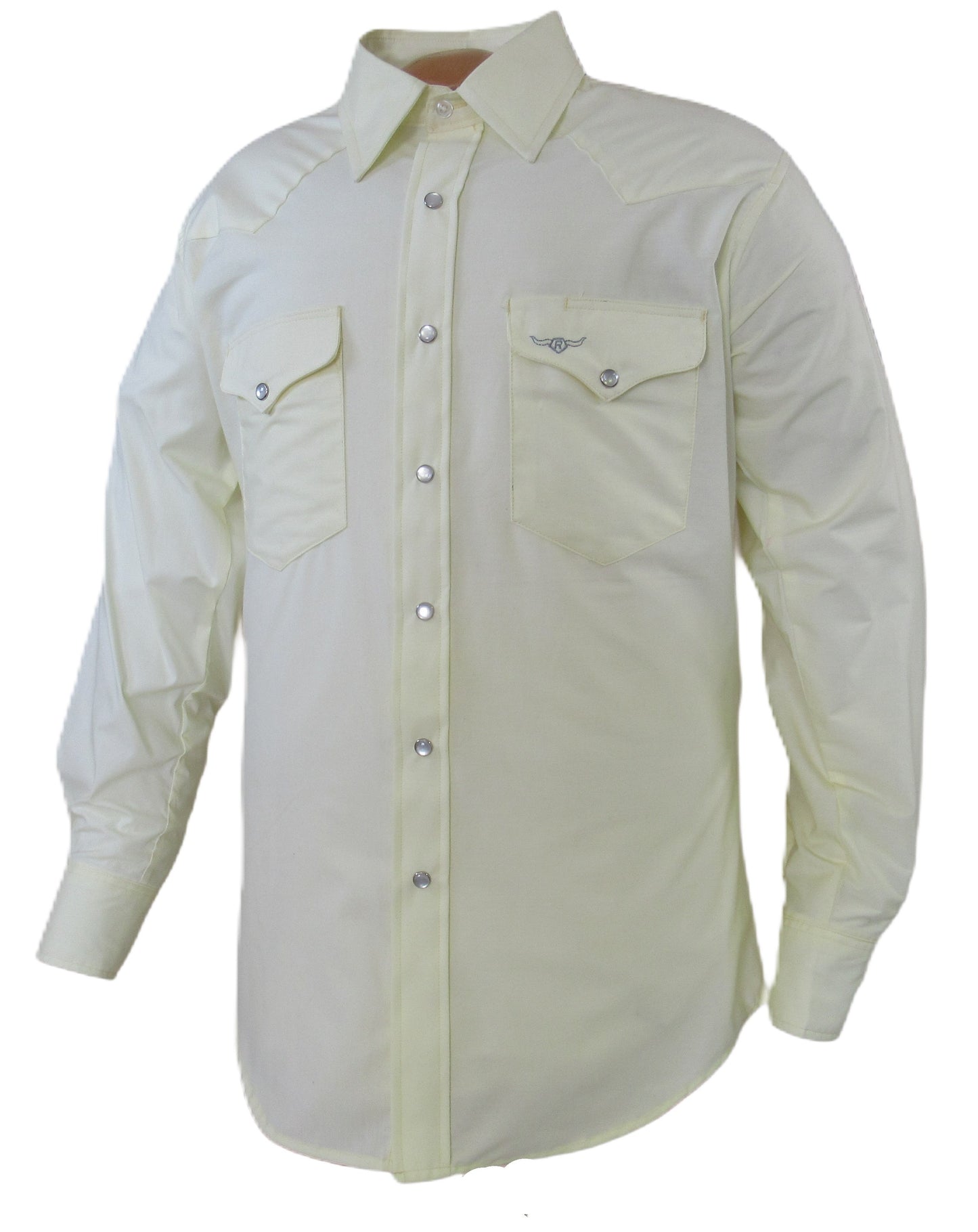 Flying R Ranchwear - Western Solid - Pale Yellow - Long Sleeve Snaps