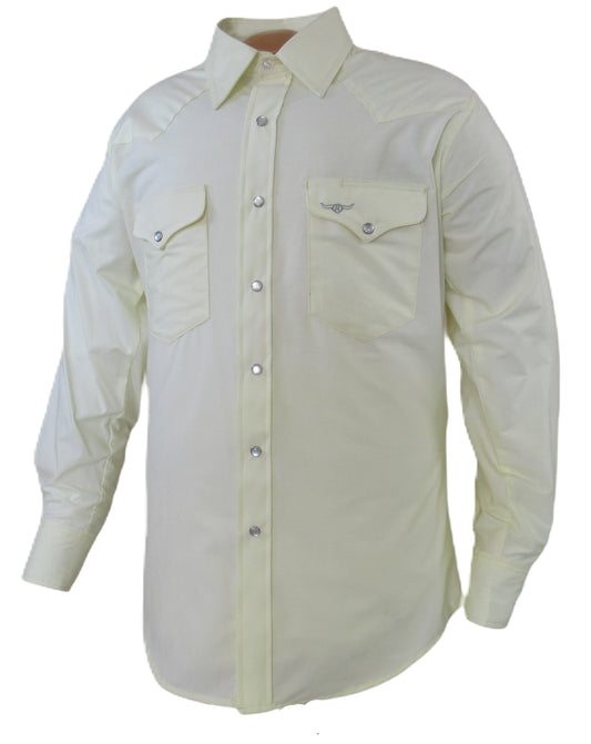 Flying R Ranchwear - Western Solid - Pale Yellow - Long Sleeve Snaps