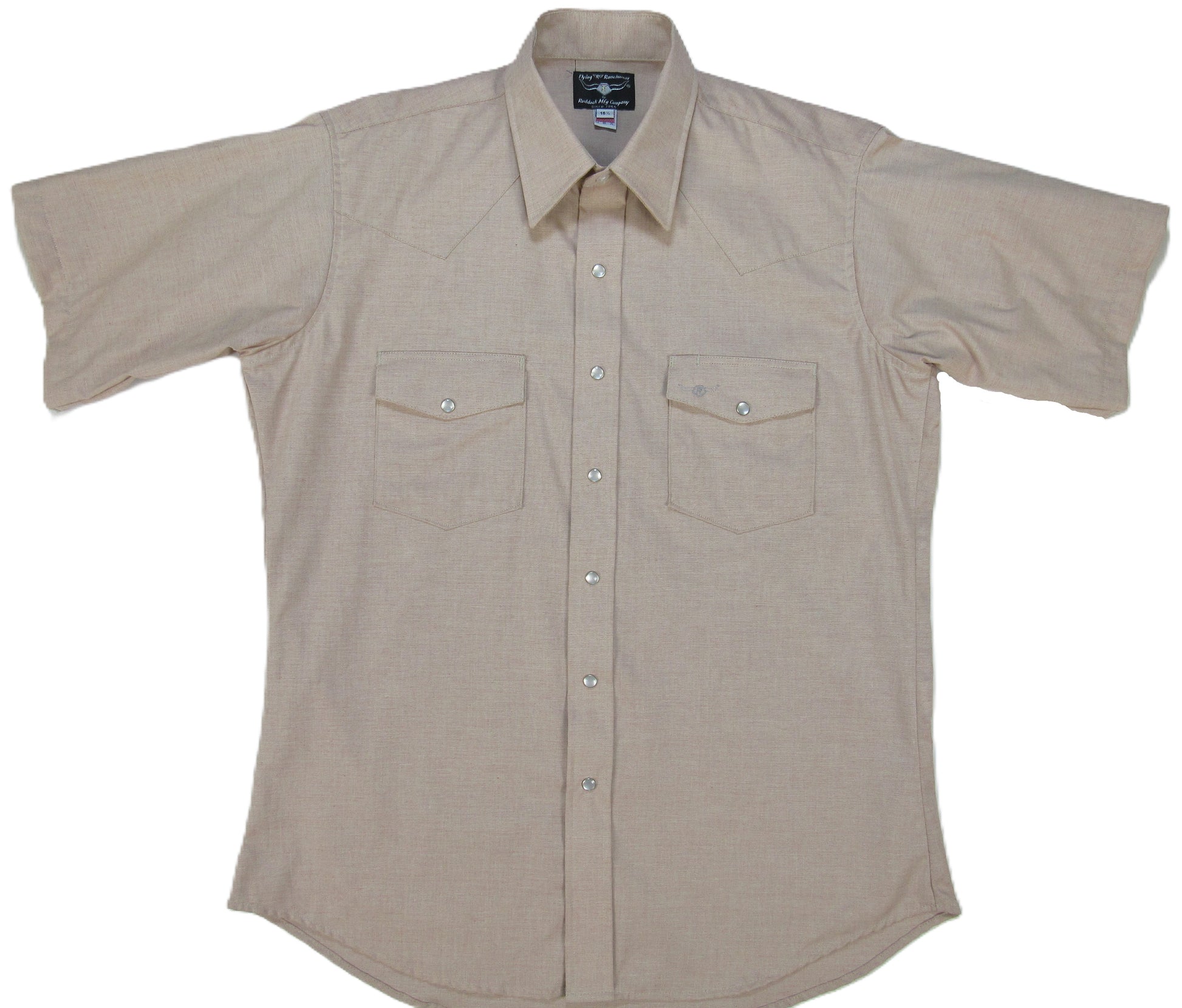 Dusty Salmon solid short sleeve snap shirt by Flying R Ranchwear Made in USA ~ American Made Ruddock Shirts
