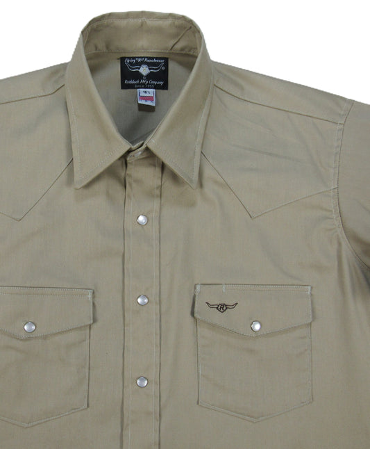 Flying R Ranchwear - Western Classic Solids - Desert Tan Canvas - Short Sleeve
