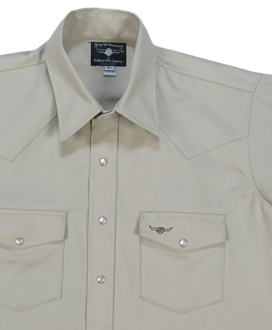 Flying R Ranchwear - Western Classic Solids - Stone Gray Twill - Short Sleeve