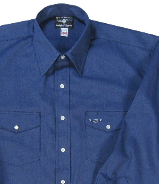 Flying R Ranchwear - Sapphire Solid - Long Sleeve - Snaps - Oversized Fit