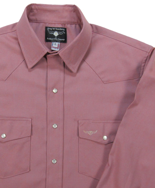 Dusty Mauve long sleeve snap shirt by Flying R Ranchwear Made in USA ~ American Made Ruddock Shirts