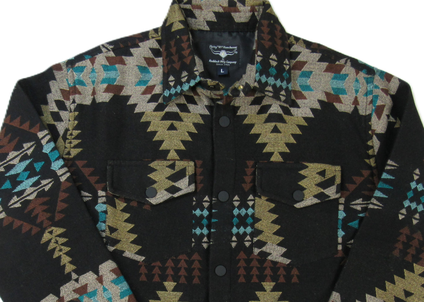Flying R Ranchwear - Men's Shacket - Southwest Midnight Black - Jacquard