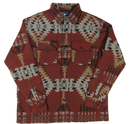 Flying R Ranchwear - Men's Thermal Shacket - Southwest Antique Copper - Jacquard