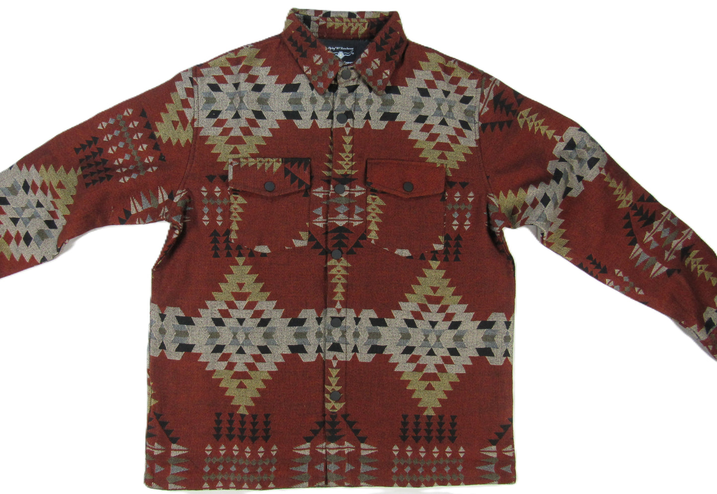 Flying R Ranchwear - Men's Thermal Shacket - Southwest Antique Copper - Jacquard