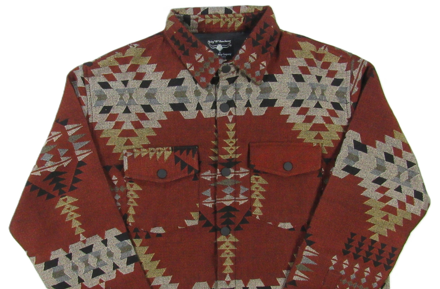 Flying R Ranchwear - Men's Thermal Shacket - Southwest Antique Copper - Jacquard