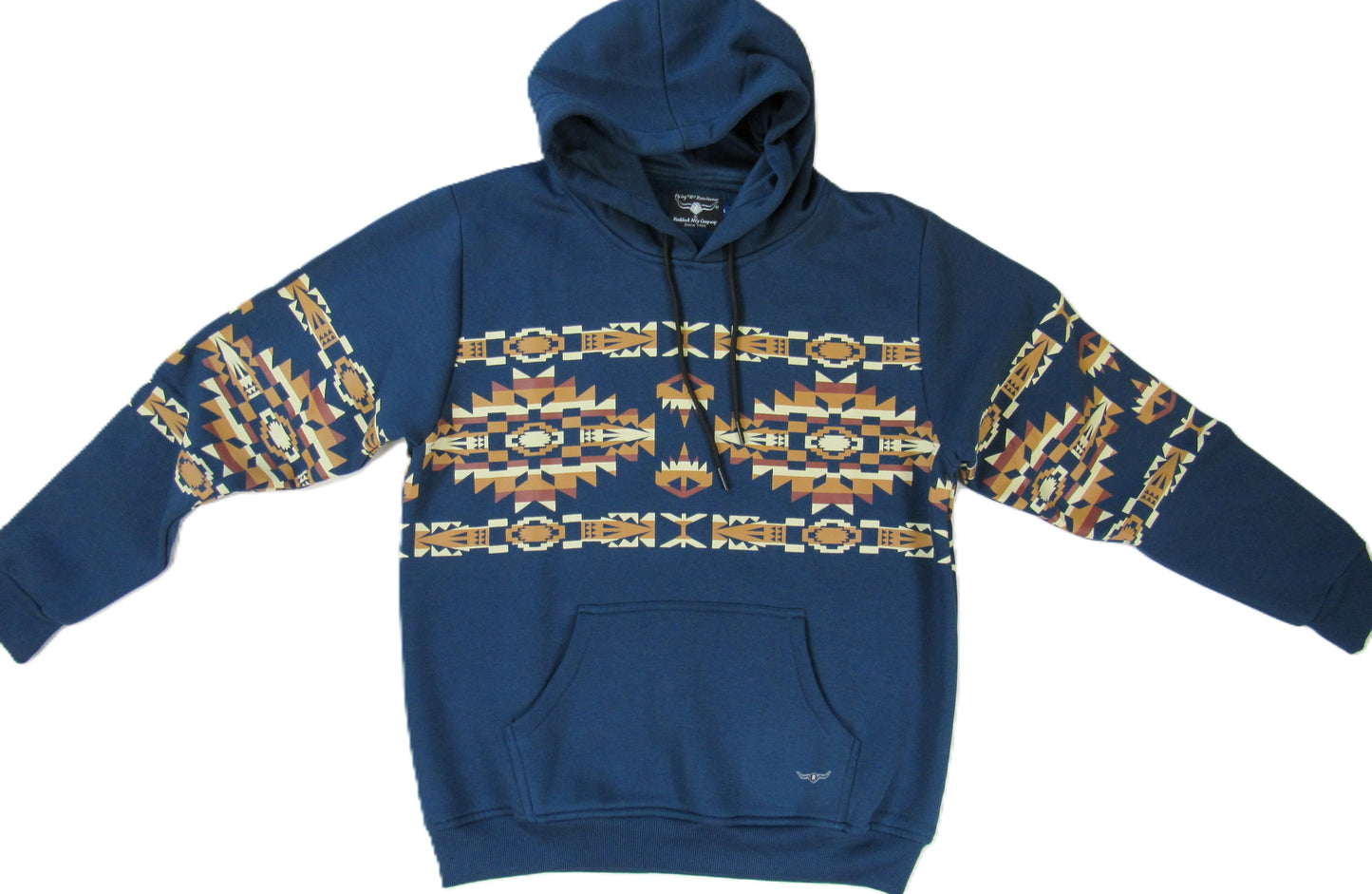 Flying R Ranchwear - Southwest Fleece Thermal Hoodie - Teal Blue