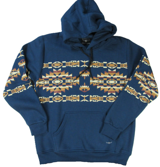 Flying R Ranchwear - Southwest Fleece Thermal Hoodie - Teal Blue