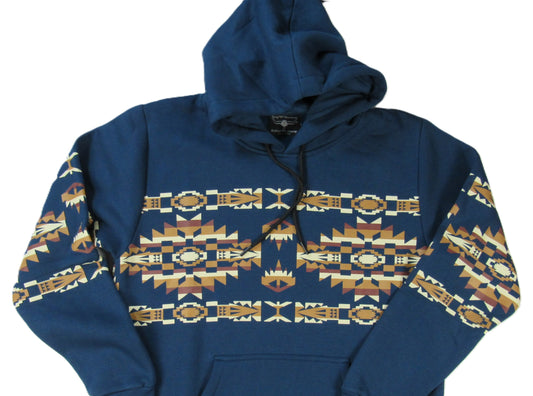 Flying R Ranchwear - Southwest Fleece Thermal Hoodie - Teal Blue