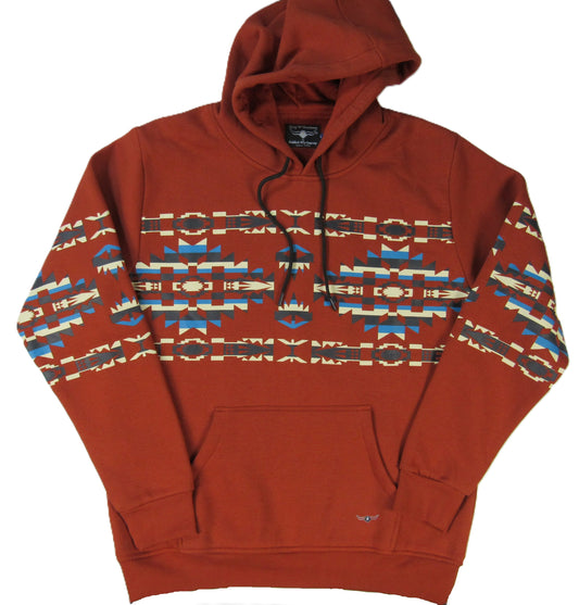 Flying R Ranchwear - Southwest Fleece Thermal Hoodie - Terra Cotta