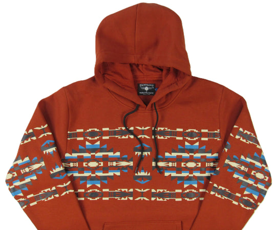 Flying R Ranchwear - Southwest Fleece Thermal Hoodie - Terra Cotta