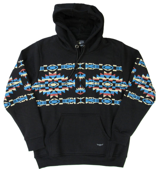 Flying R Ranchwear - Southwest Fleece Thermal Hoodie - Deep Black