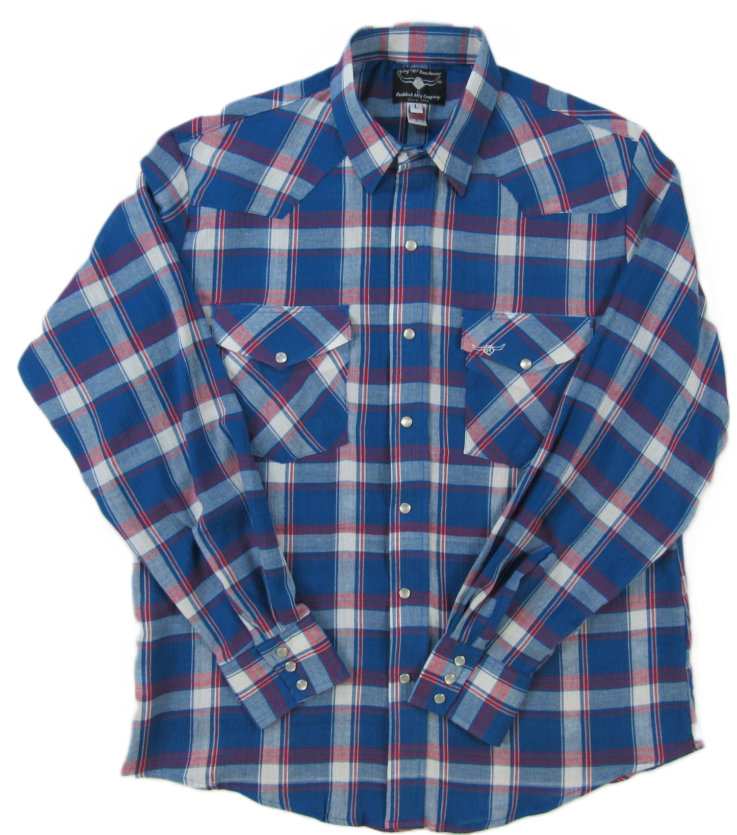Flying R Ranchwear - Feather Plaids - Americana Blue - Long Sleeve - NEW FIT - PRE-ORDER 10.25 Delivery