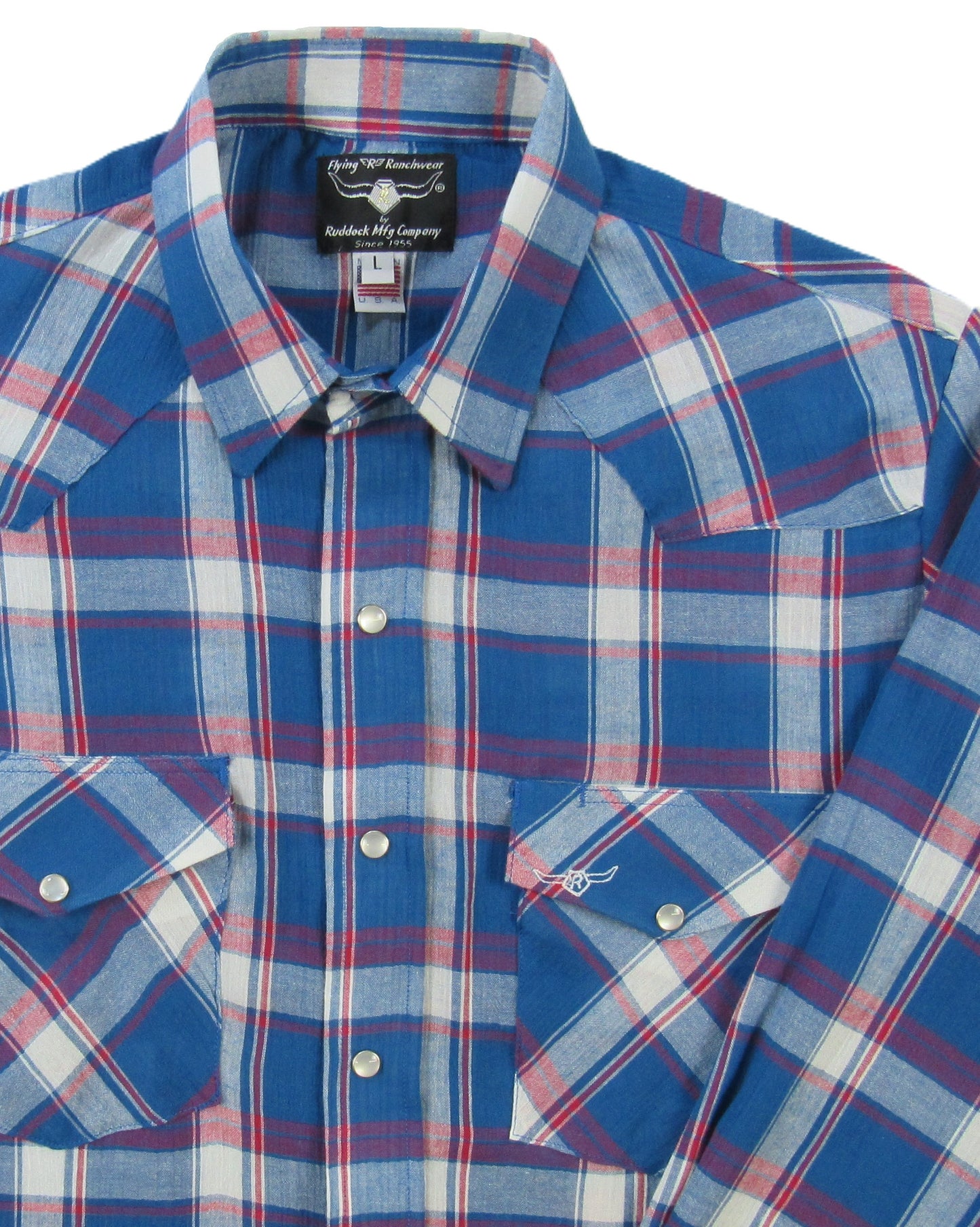 Flying R Ranchwear - Feather Plaids - Americana Blue - Long Sleeve - NEW FIT - PRE-ORDER 10.25 Delivery