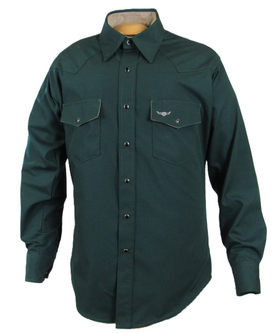 Flying R Ranchwear - Amarillo Ripstop - Spruce Green - Long Sleeve - Snaps