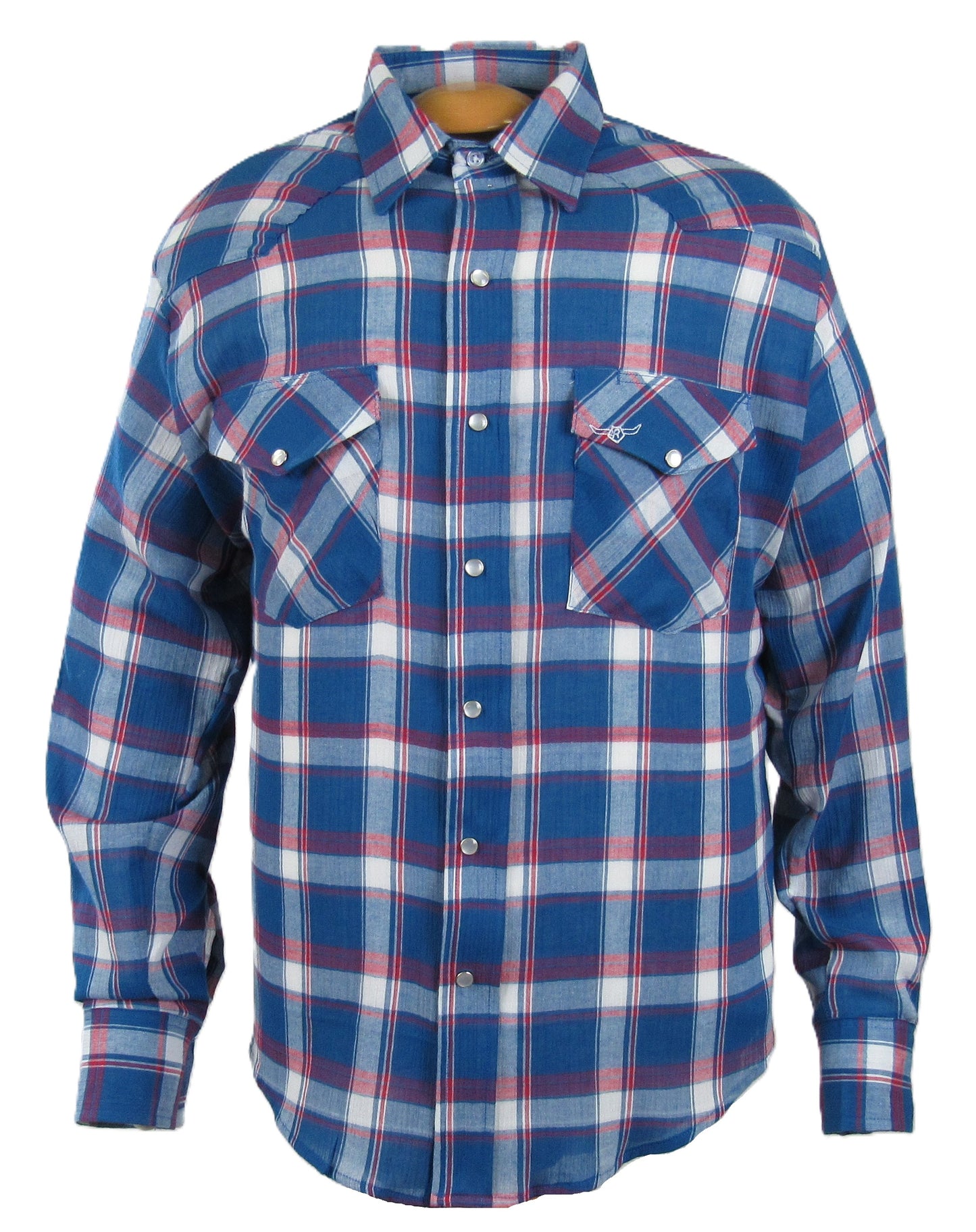 Flying R Ranchwear - Feather Plaids - Americana Blue - Long Sleeve - NEW FIT - PRE-ORDER 10.25 Delivery