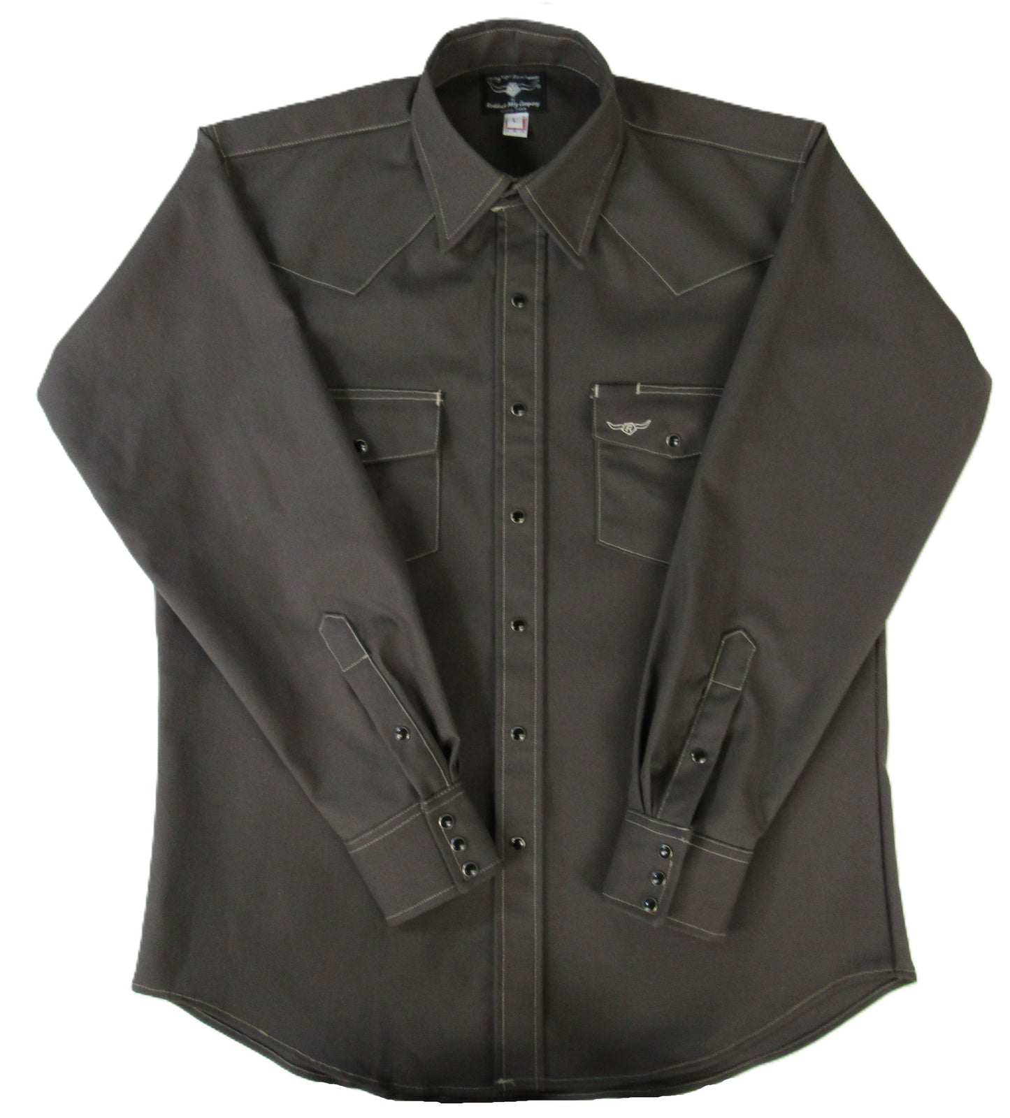 Flying R Ranchwear - Rigid Canvas Chore Shirt - Granite - Long Sleeve - Snaps